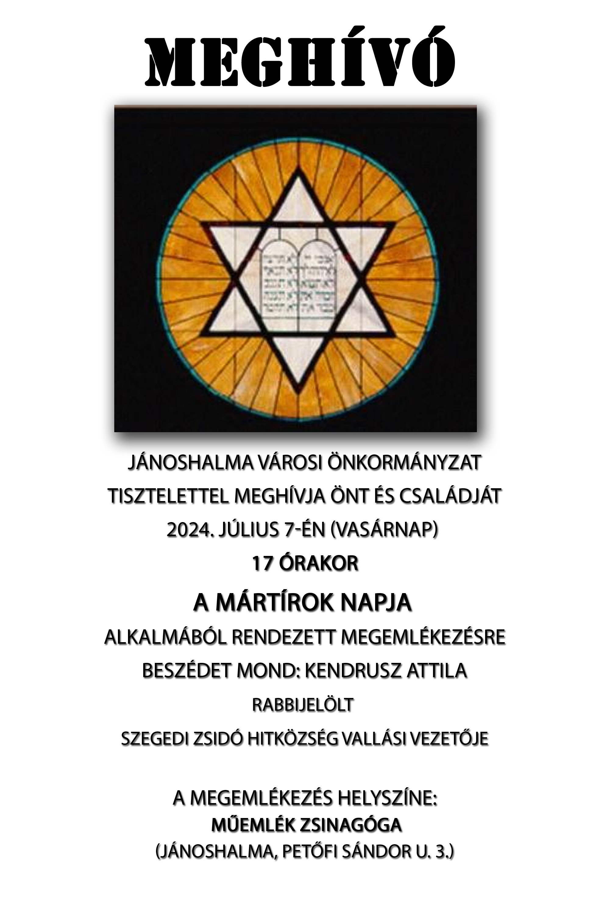 Meghívó - A mártírok napja